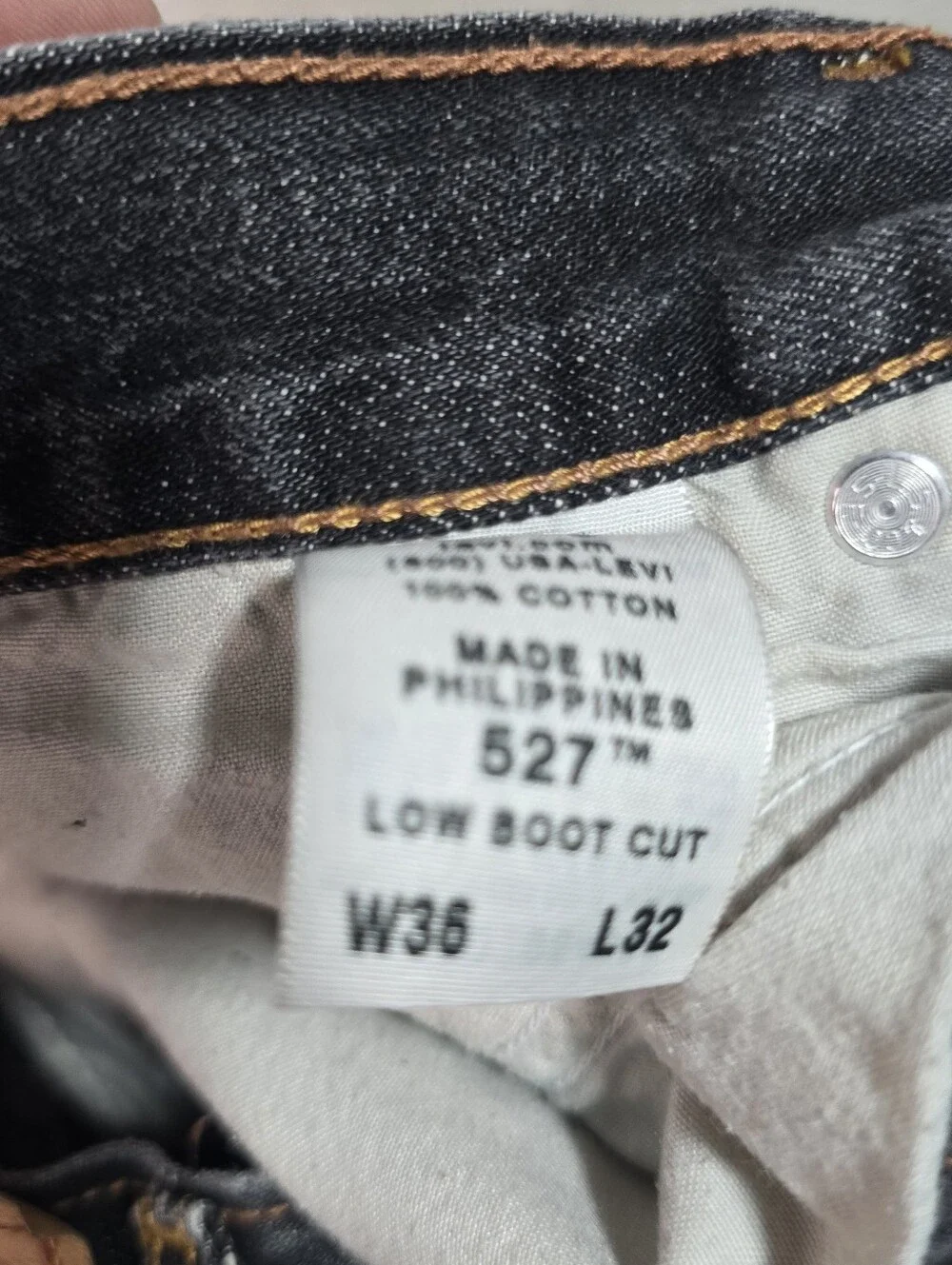 Levi’s 527 Low Boot Cut Jeans Men’s 36x32 Black Wash Denim